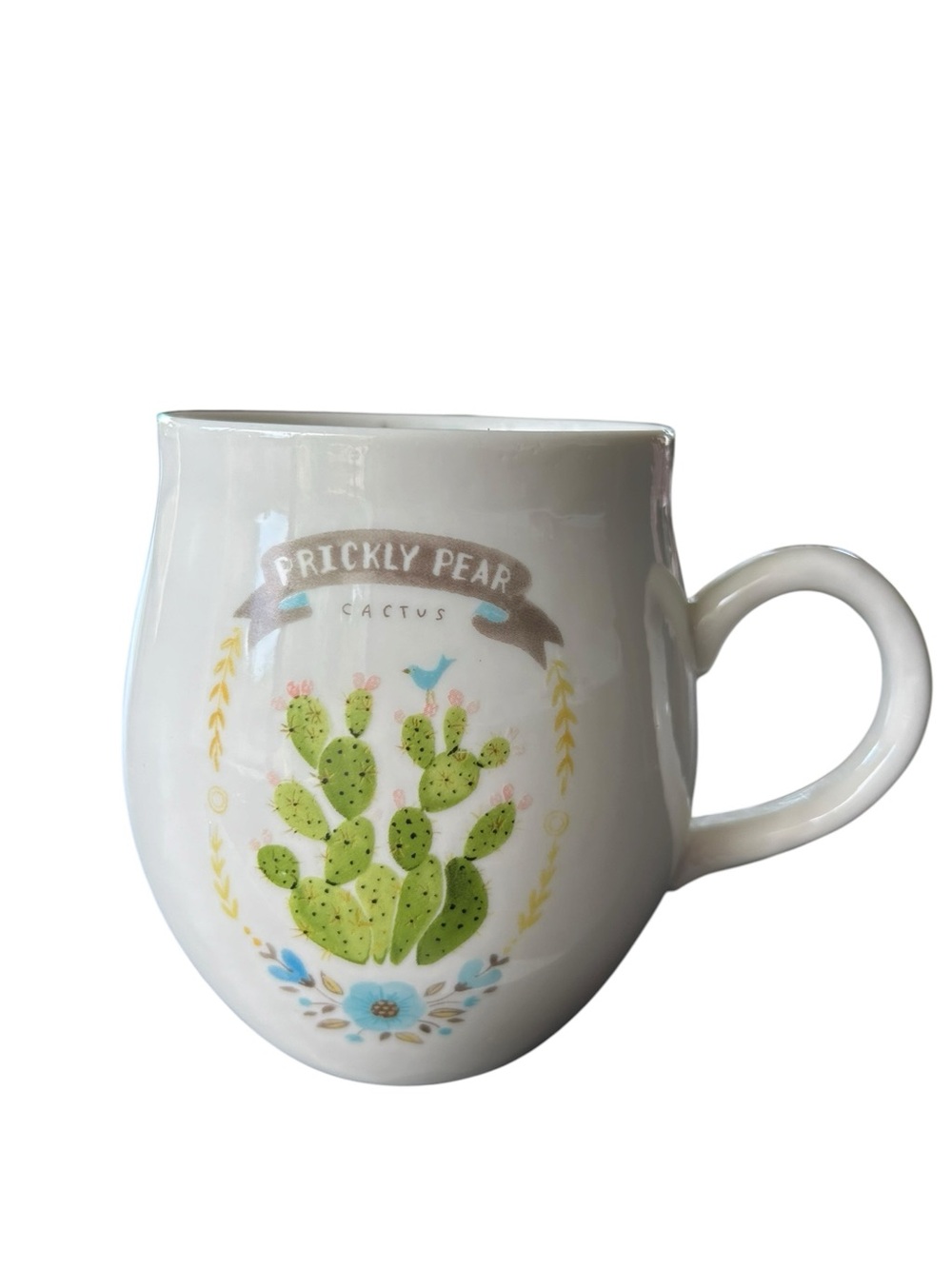 Creative Co-Op Prickly Pear Ceramic Mug Signed Angelia Stachling